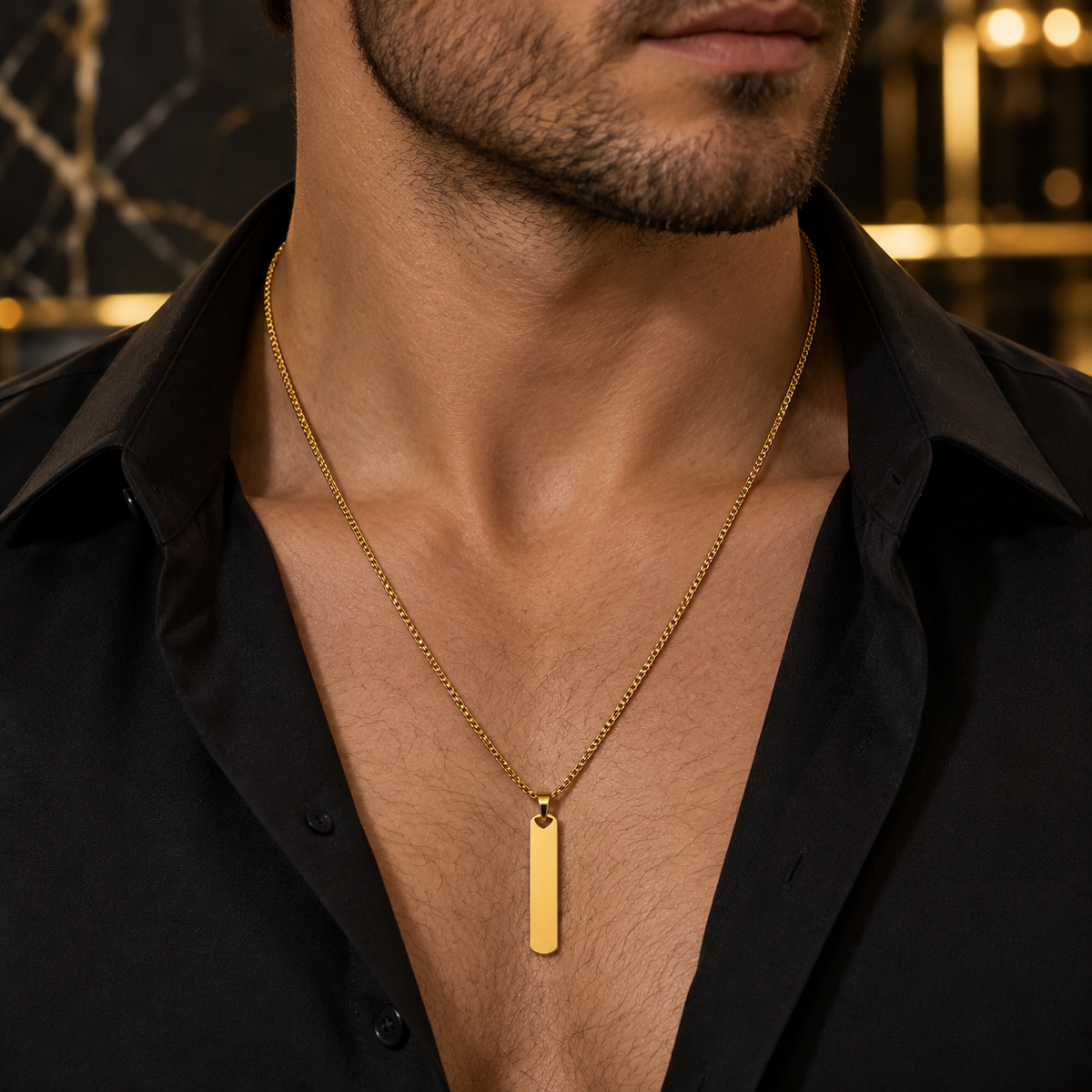 Minimal Bar Pendant Necklace (60cm)✨🔗