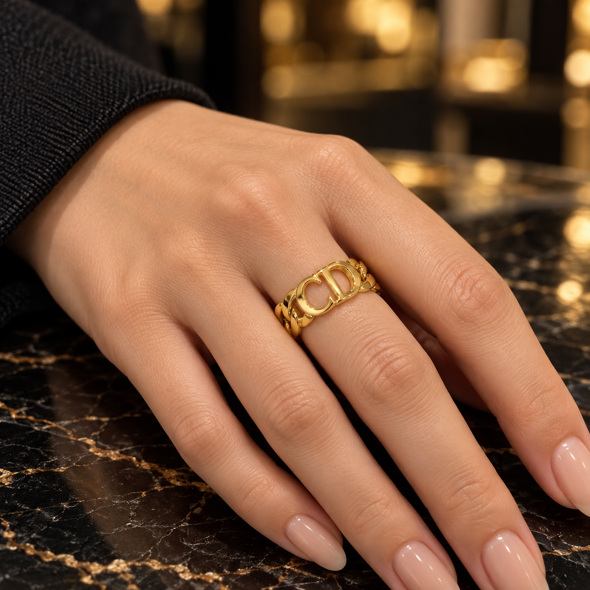 Link Band Ring – Luxe Gold Finish