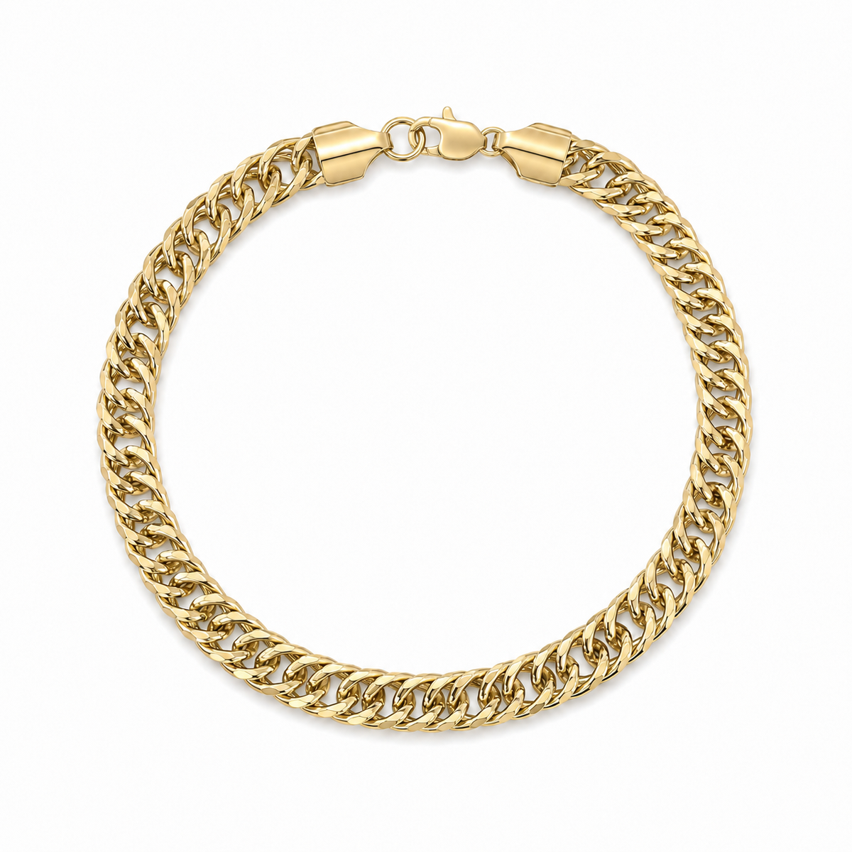 Premium Cuban Link Bracelet – 18K Gold Plated(21cm/7mm)