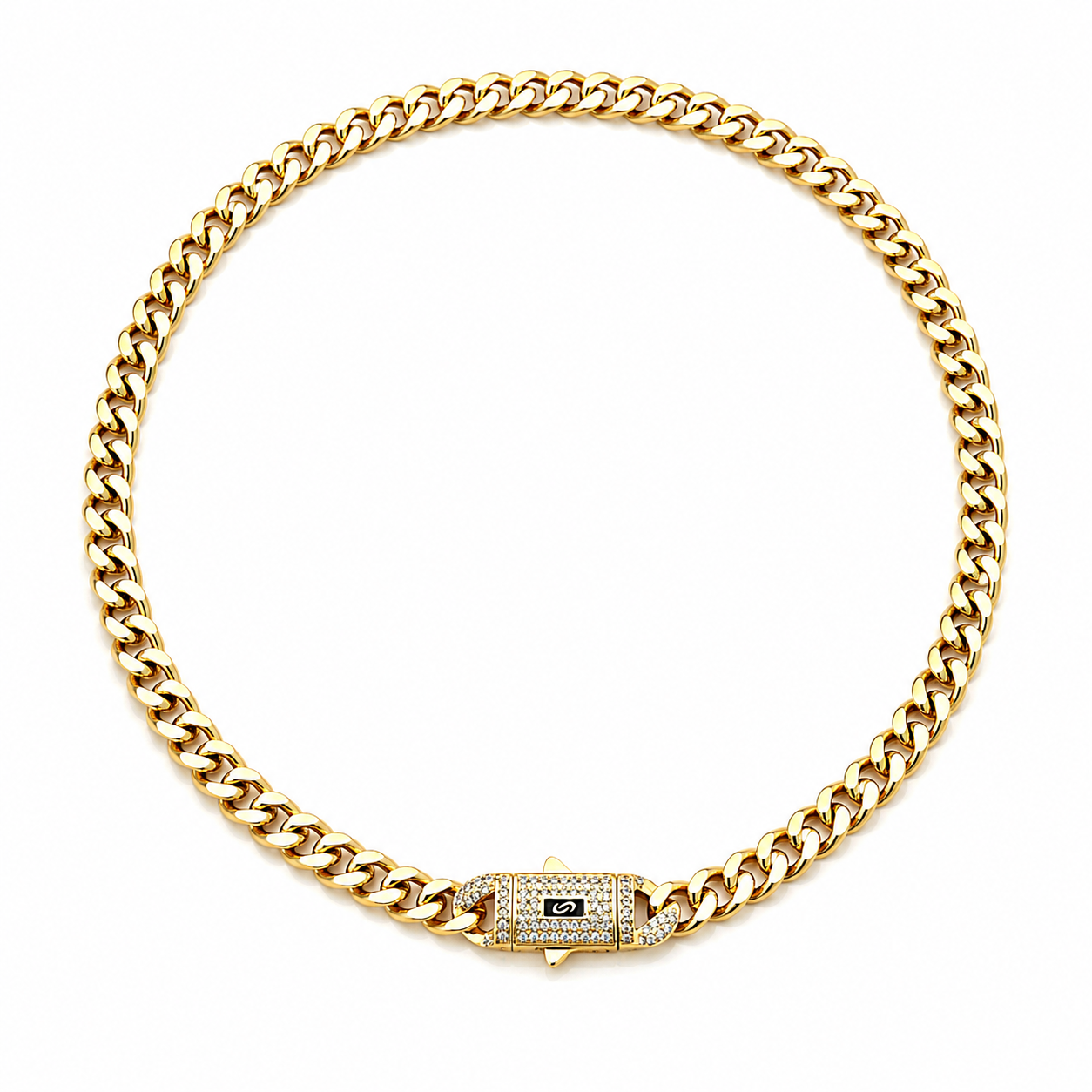 Monaco Lock Chain Necklace – Gold Statement