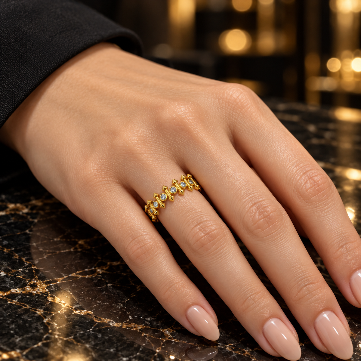 Clash Studded Spike ring