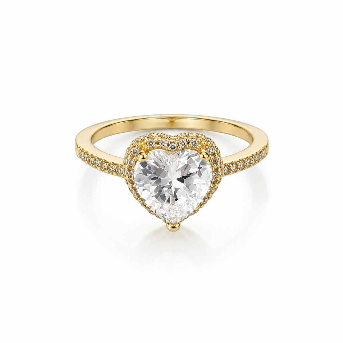 Crystal Heart Solitaire promise Ring