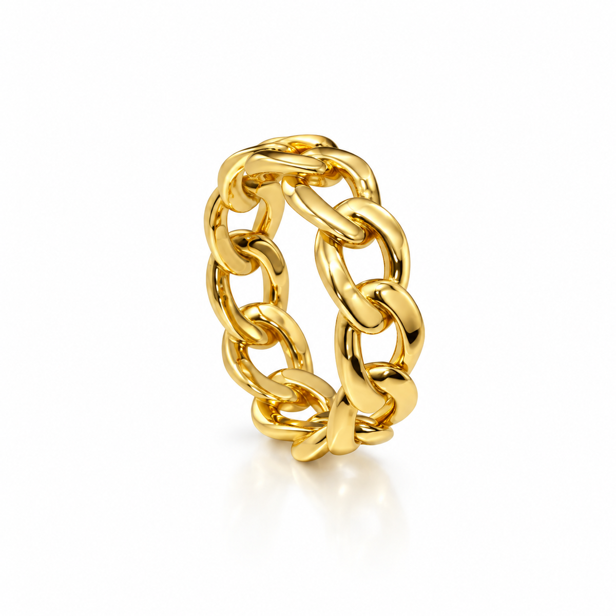 Bold wedding Chain Link Ring – Gold
