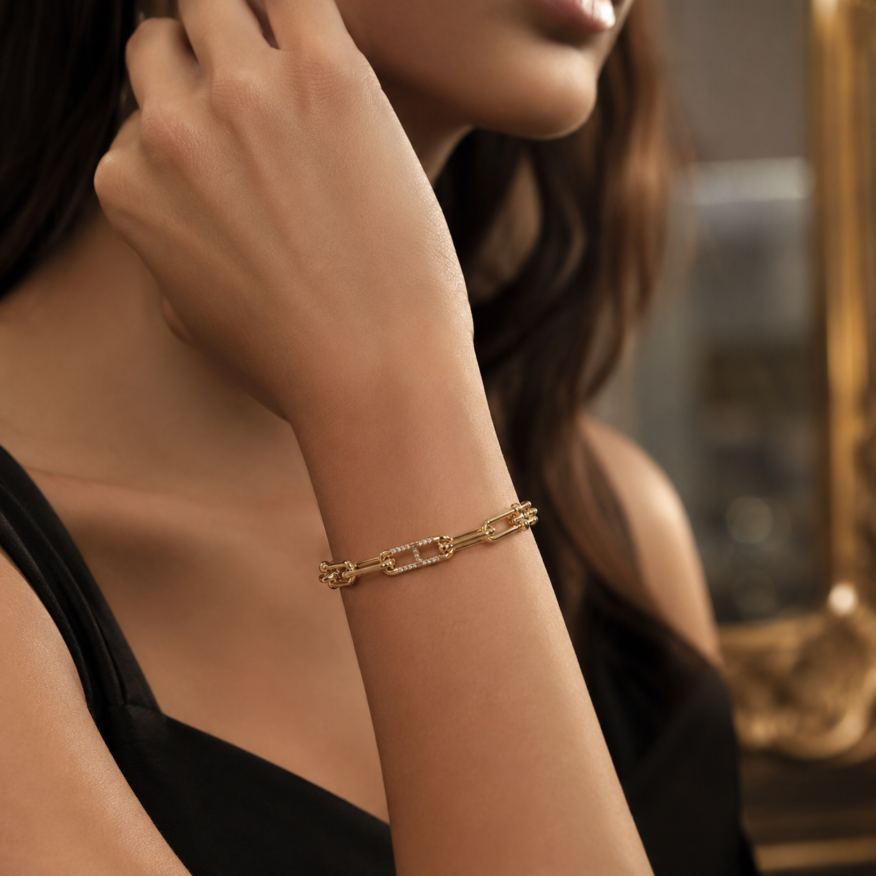 Tiffany Bracelet with Crystal Center Detail