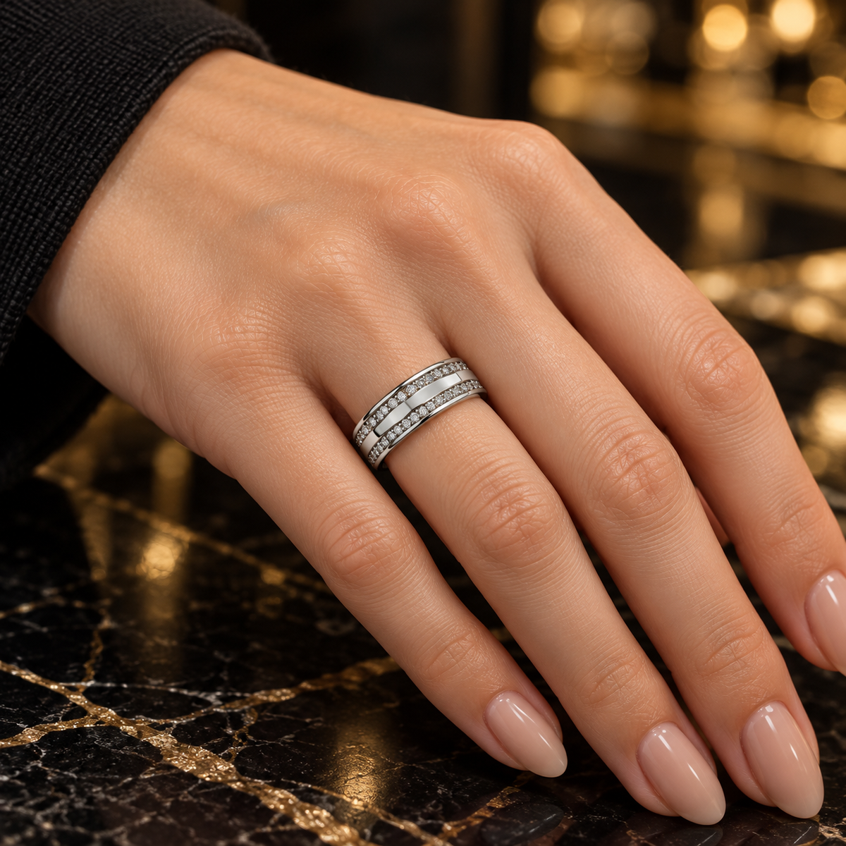Double Row Sparkle Band ring