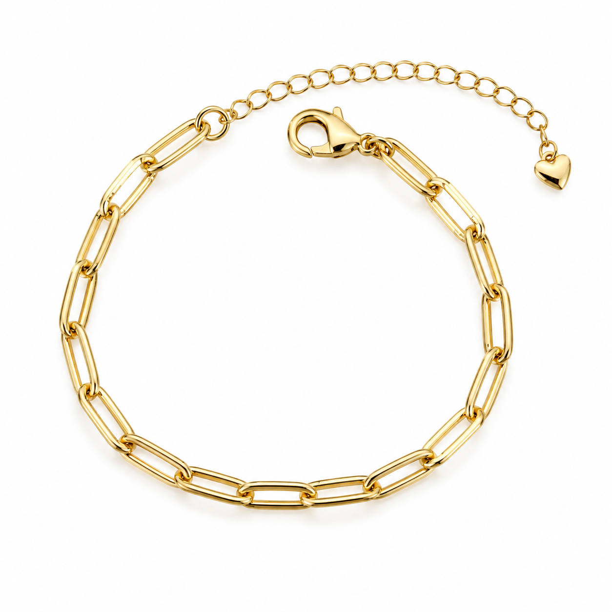 Classic thin Gold Paperclip Chain Bracelet