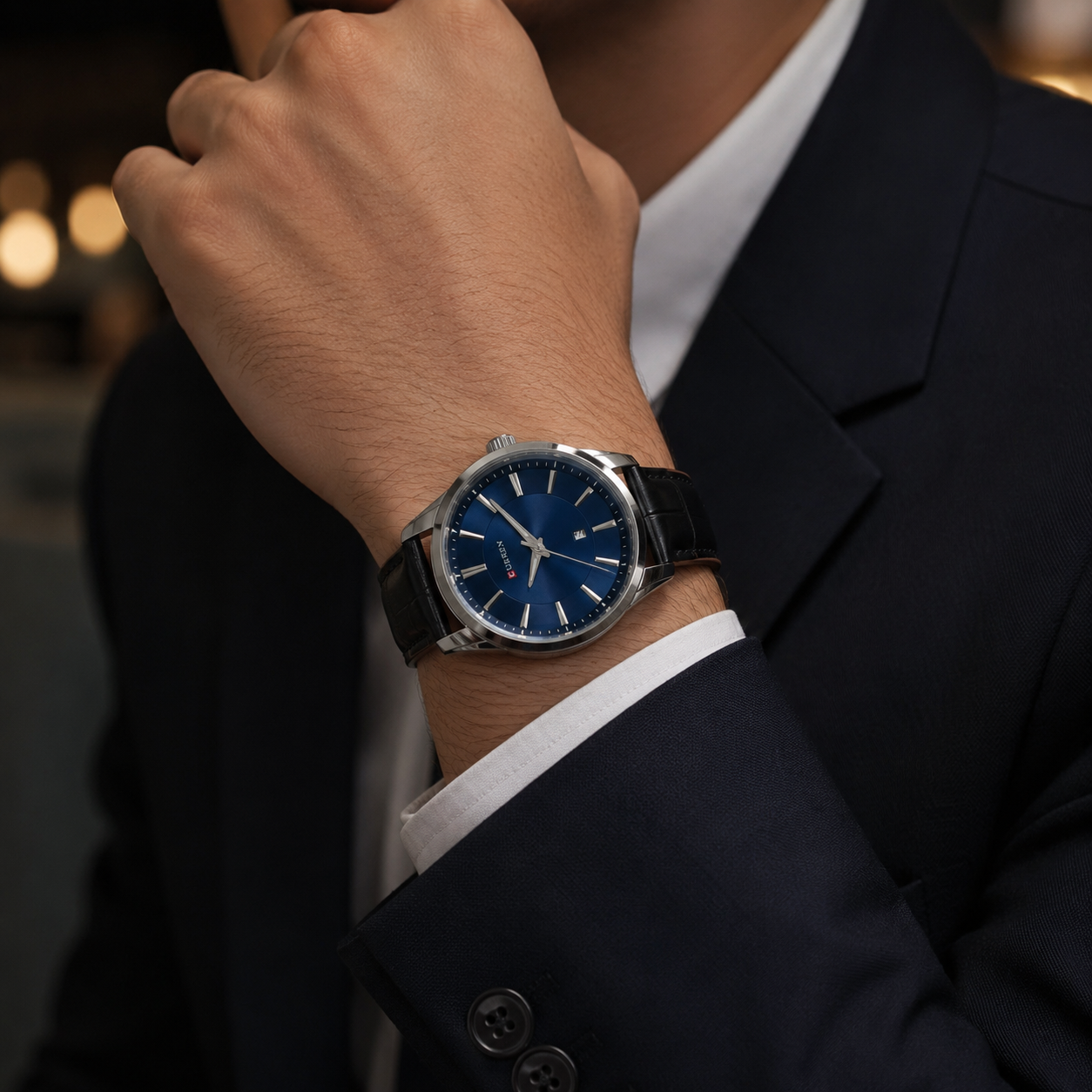 Curren Men’s Classic Leather-Strap Watch