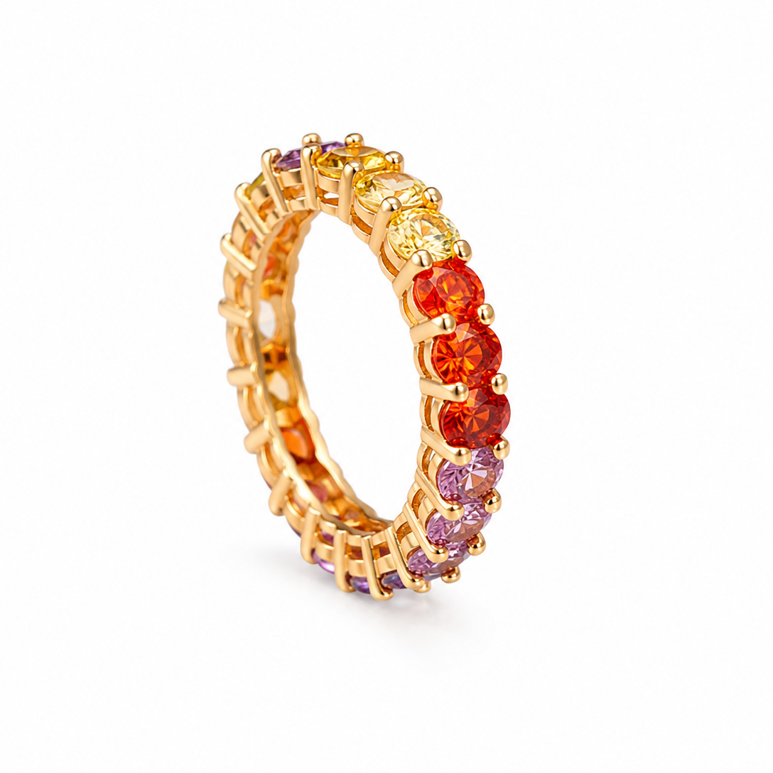 Sunset Rainbow Eternity Ring