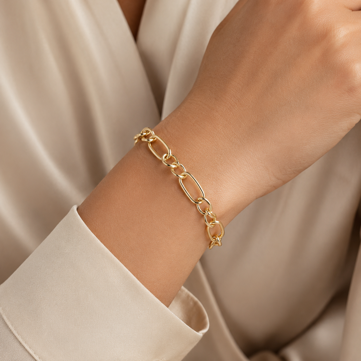 Mixed Oval Link Bracelet(7.5mm)