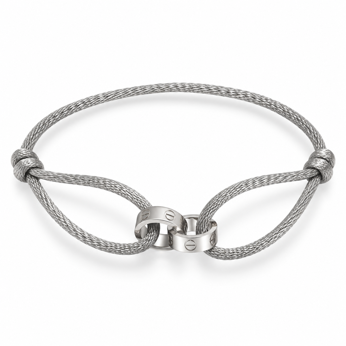 Love silver color Cord Bracelet – Adjustable Unisex Design