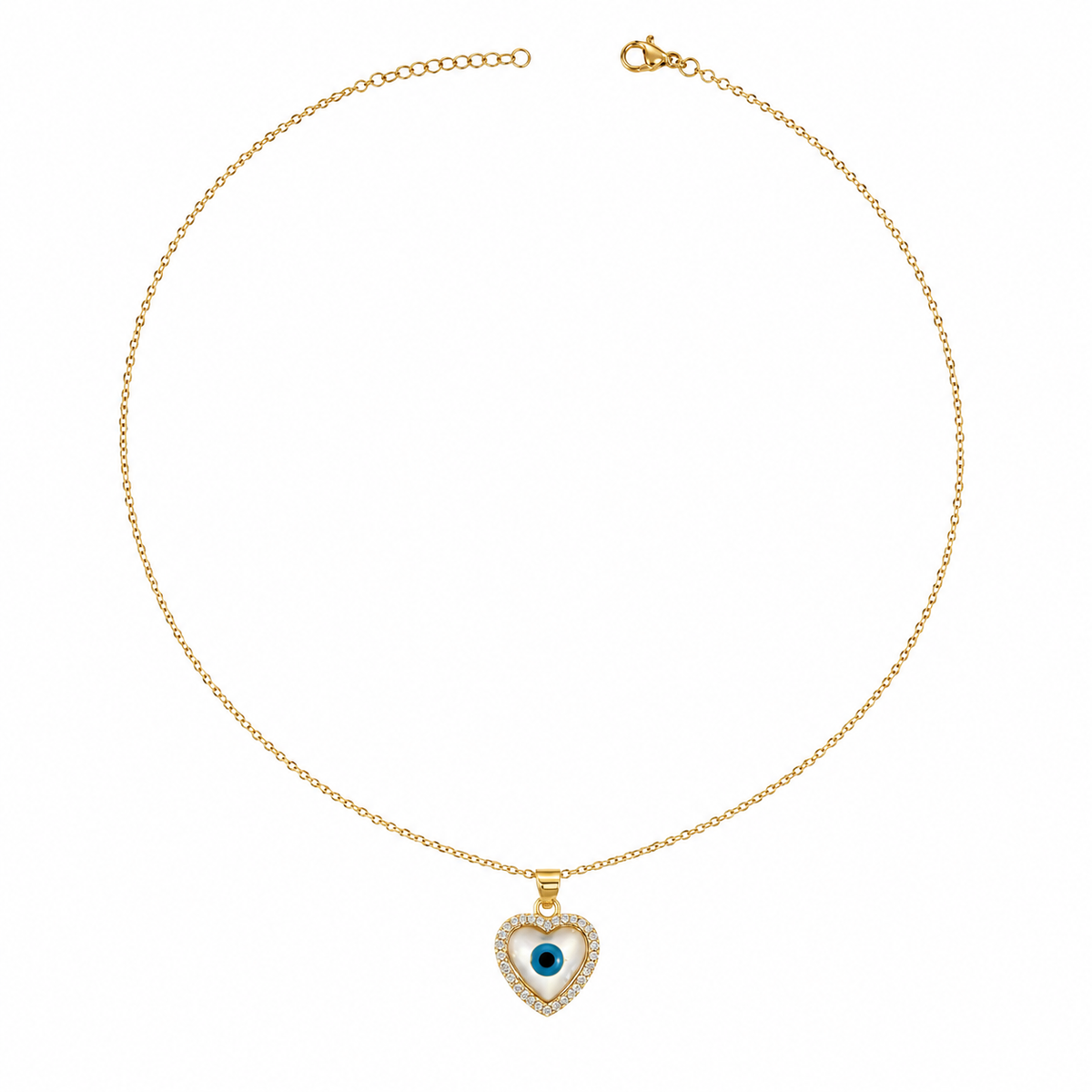 Heart Evil Eye Necklace