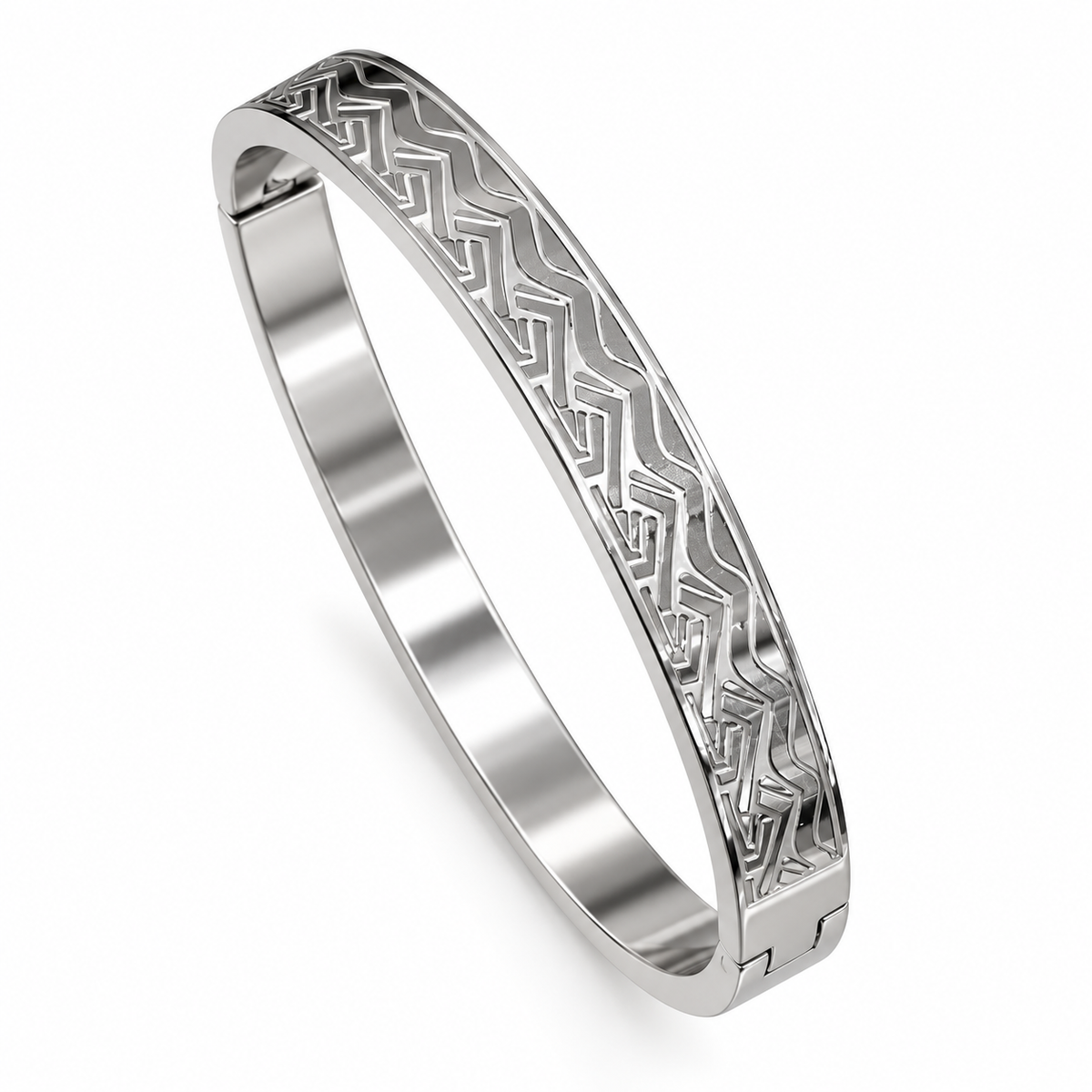 Silver Tribal Engraved Bangle