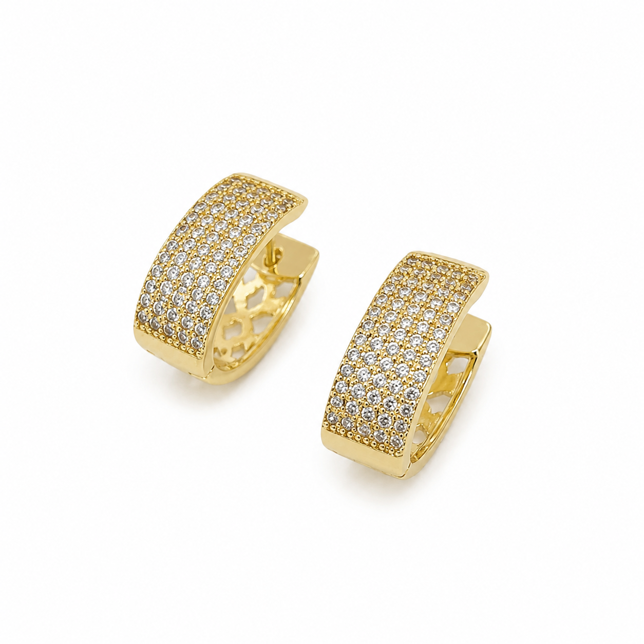Pavé Huggie Hoop Earrings