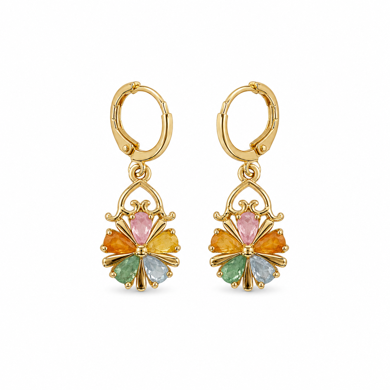 Vintage Multicolor Floral Earrings