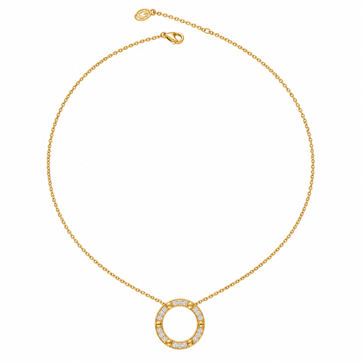 Crystal Circle Pendant Necklace