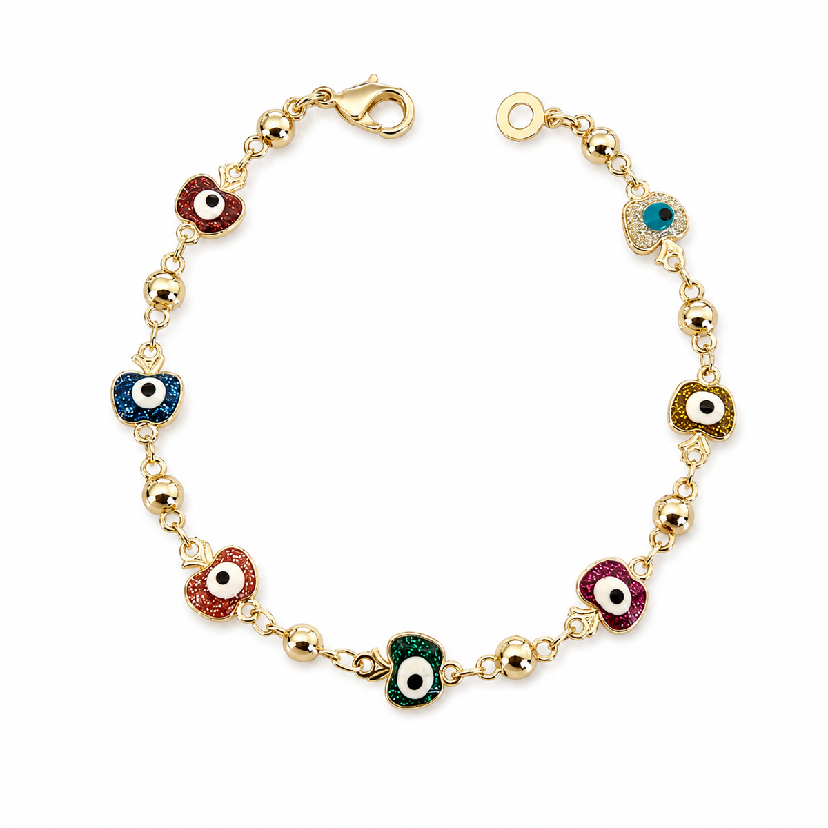 Multicolor apple Evil Eye Bracelet