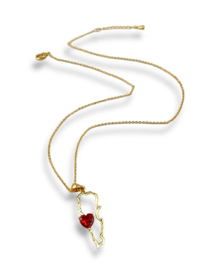 Lebanon Love Necklace – Red Heart Edition