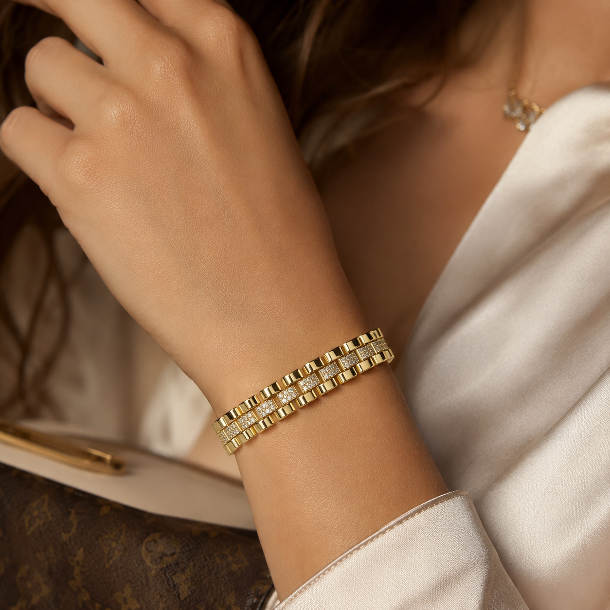 Vip Rolex Centered Crystal Bracelet(12mm)