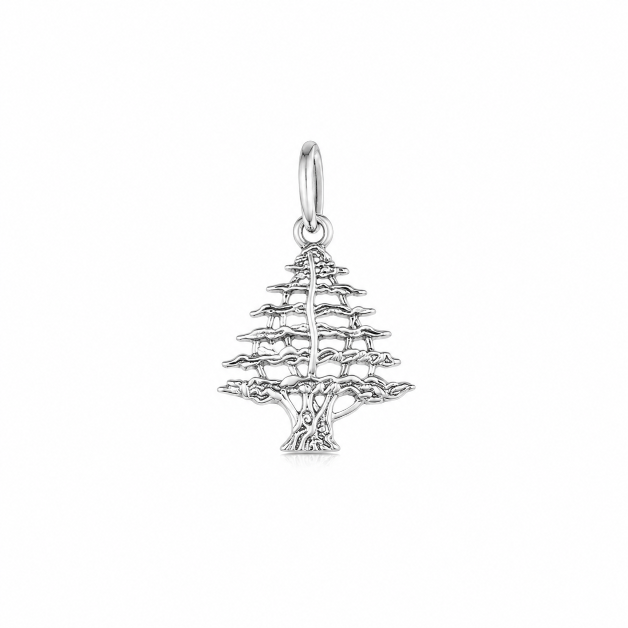 925 silver engraved Cedar of Lebanon Pendant