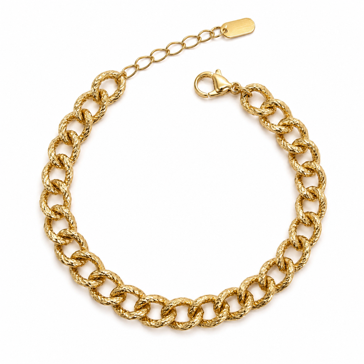 Textured Curb Chain Bracelet(7.2mm)