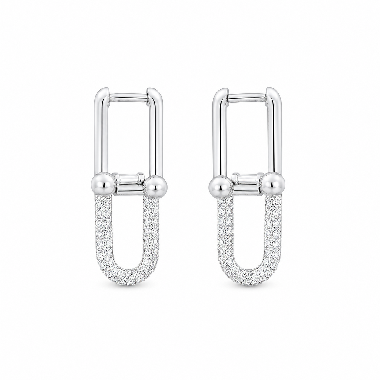 Tiffany Silver Spark Link Earrings