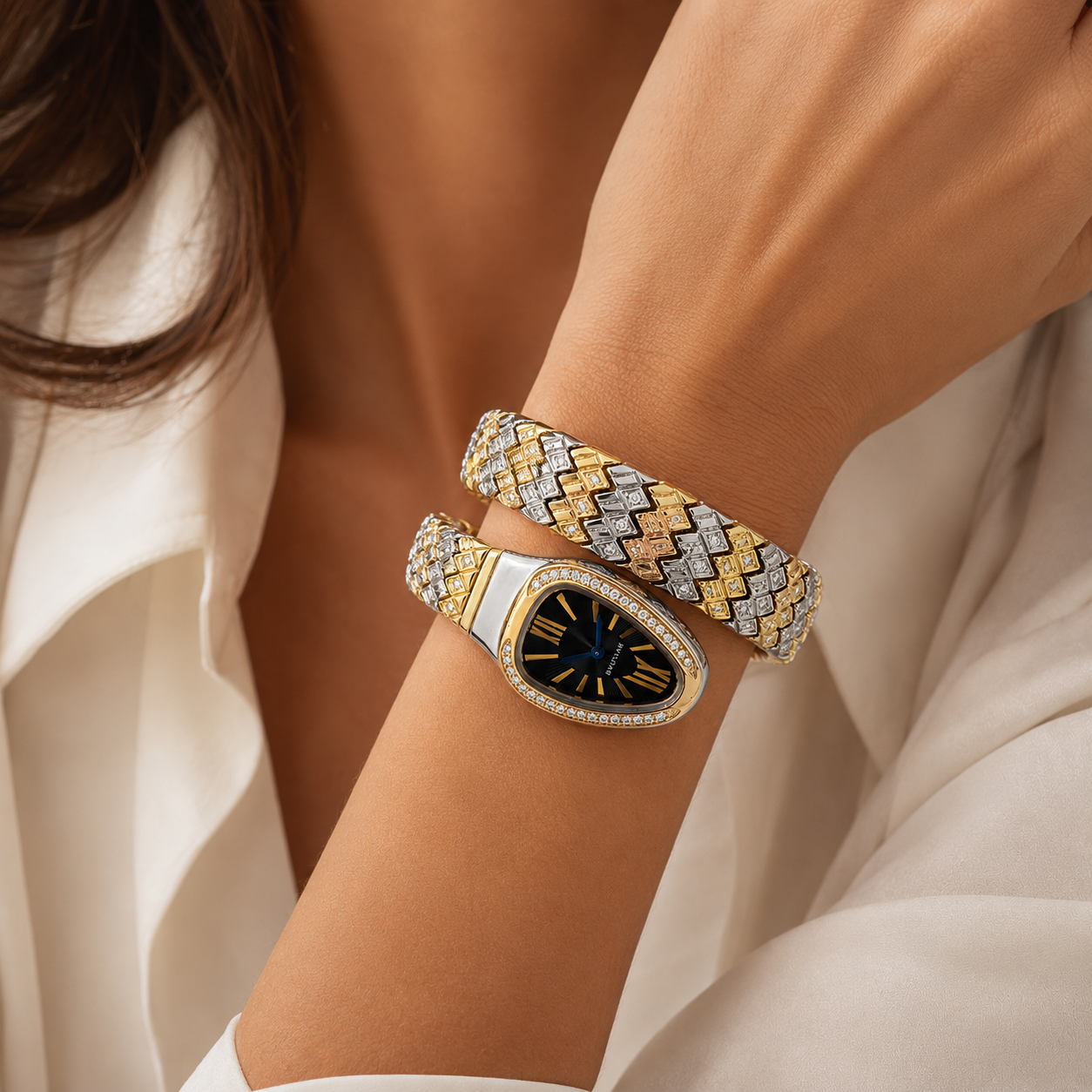 Bvulgari Serpentine two tone Luxe Wrap Watch(woman)