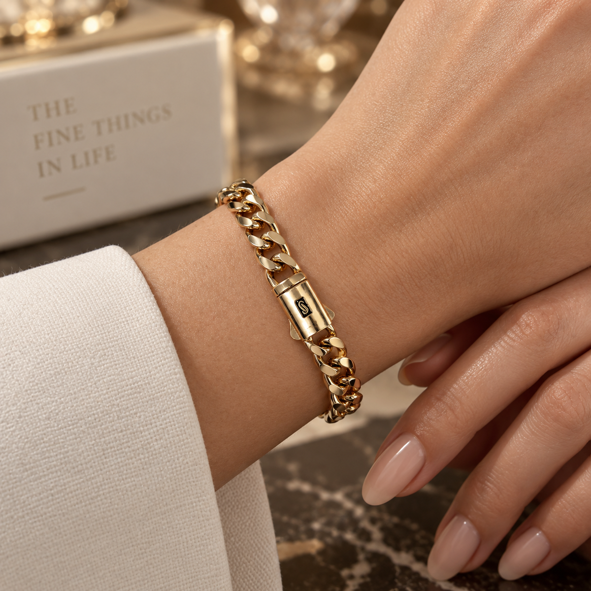 Seda monac-o Cuban Link Bracelet – 3 Thicknesses