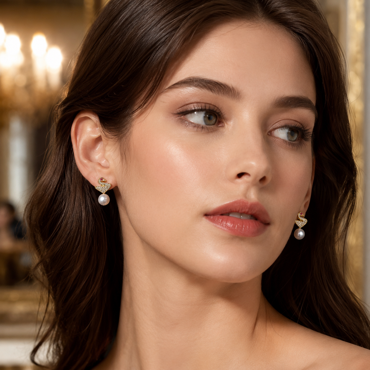Swan Pearl Earrings