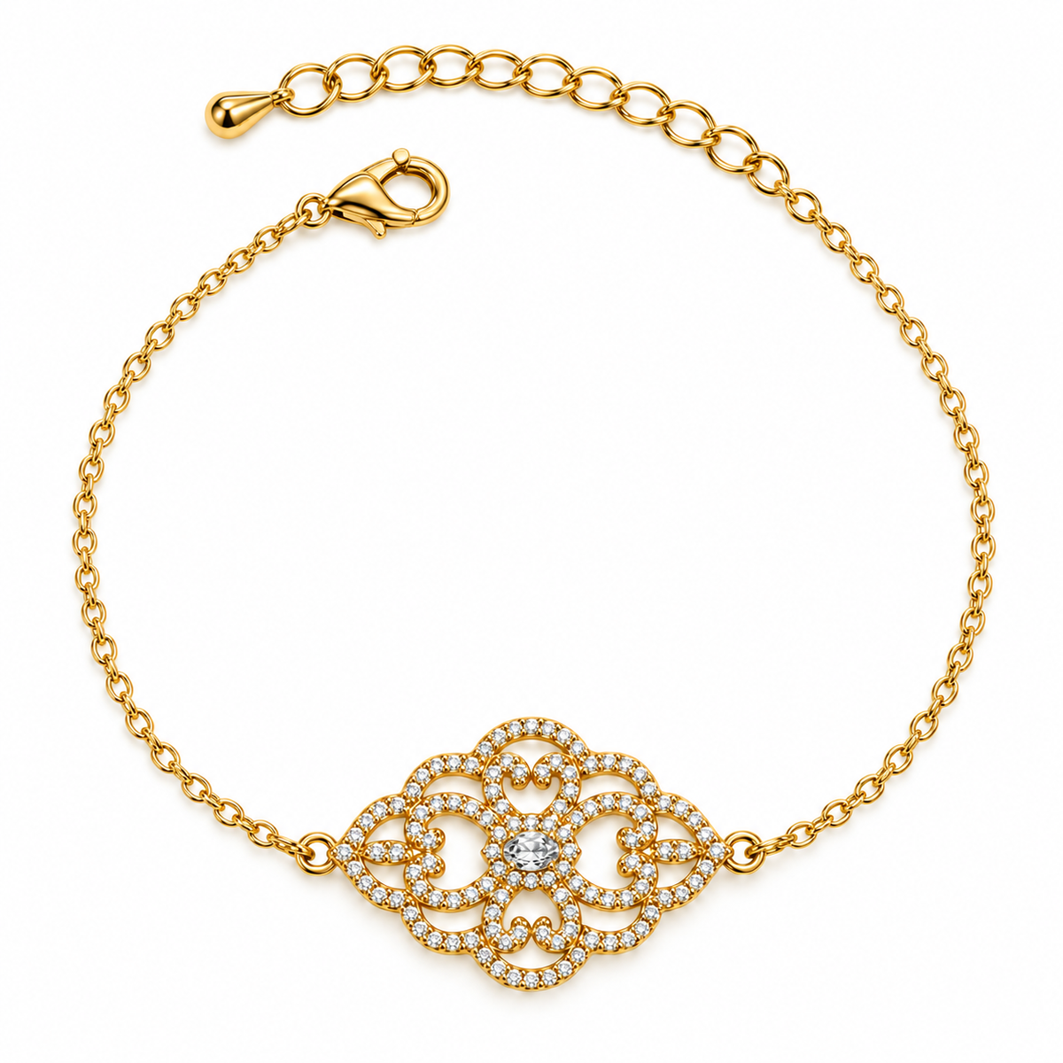 Golden Filigree Bloom Bracelet