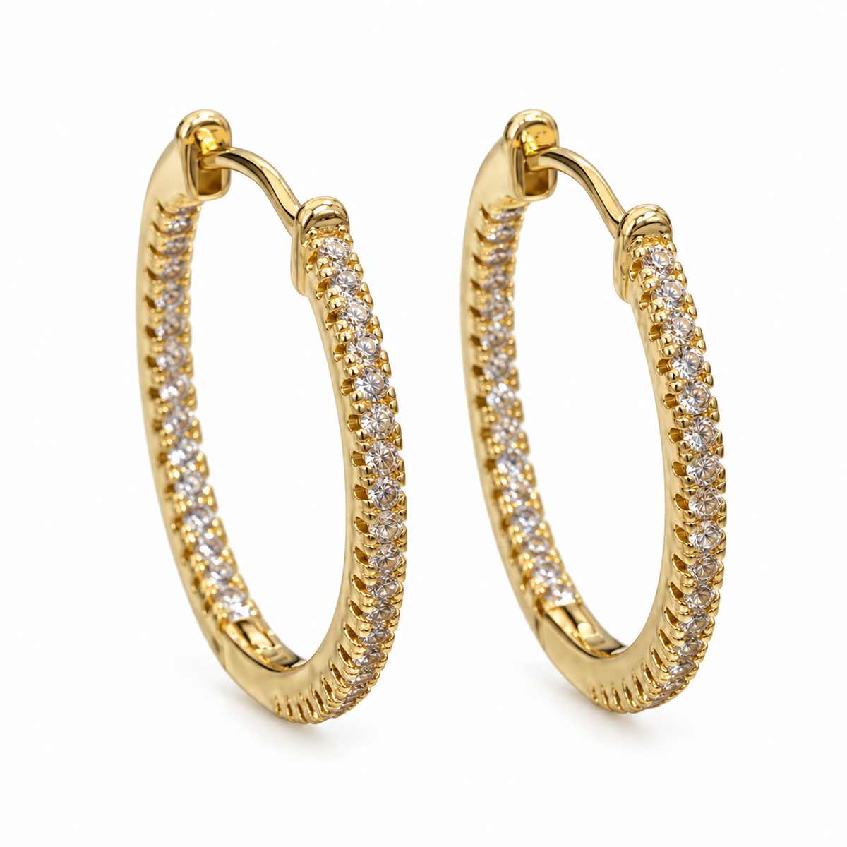 Crystal tennis Inside-Out Hoop Earrings