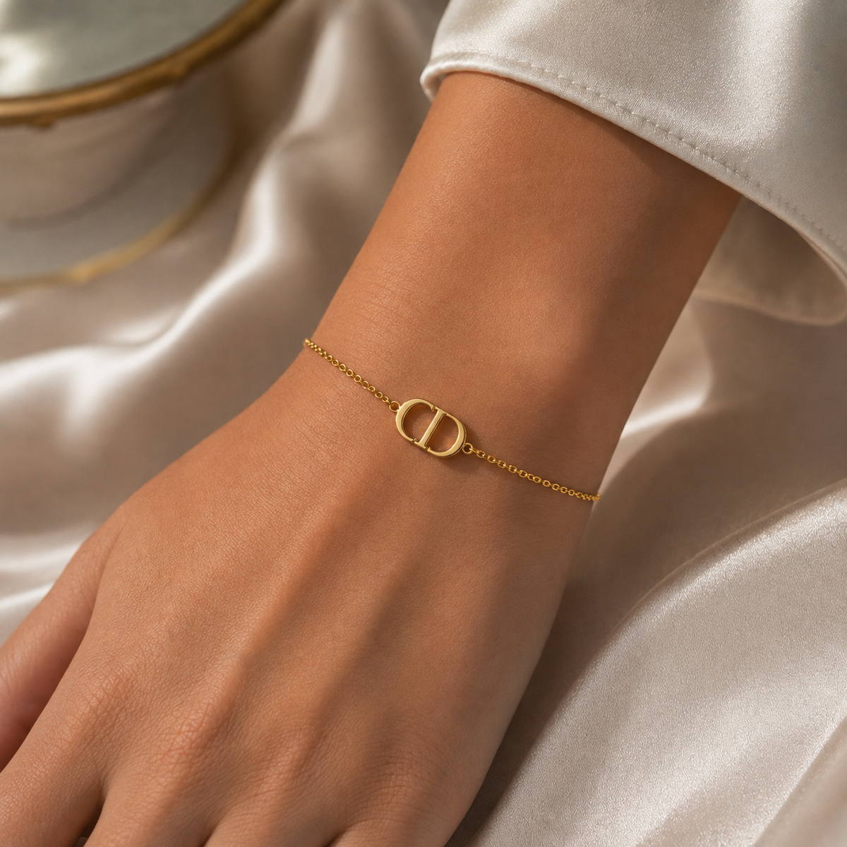 Duo CD Initials Bracelet – Silver & Gold Harmony