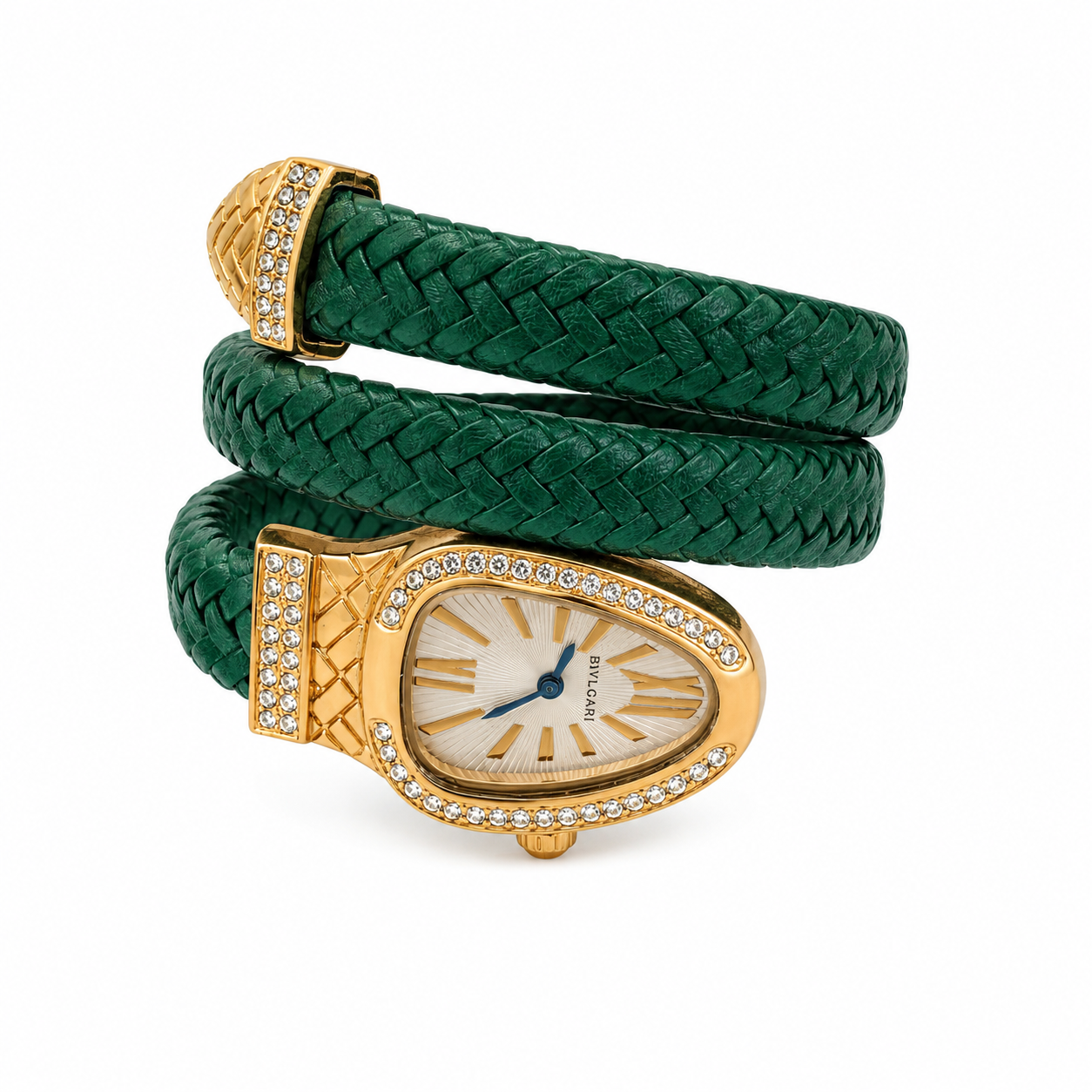 Serpenti Wrap Leather Watch – Gold Case with Crystals