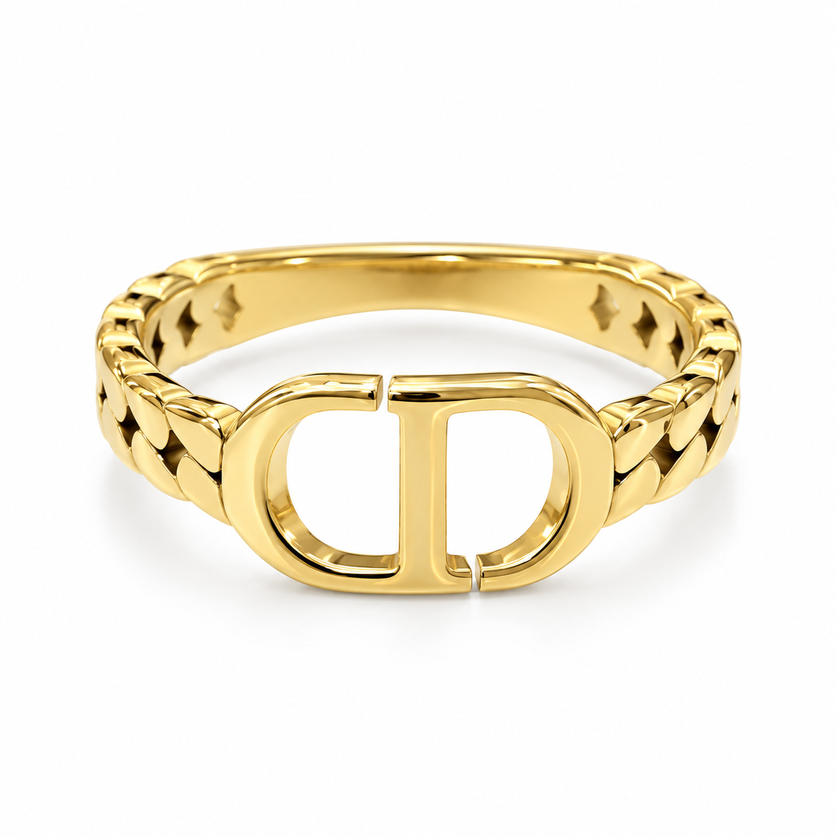 S.steel cd Iconic Link Ring – 18K Gold-Plated