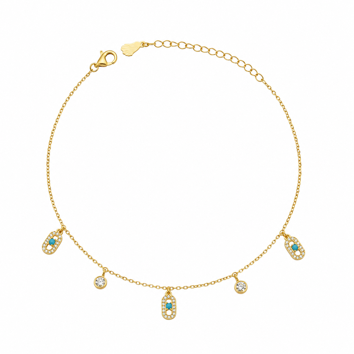 Messic-a Turquoise Charm Anklet