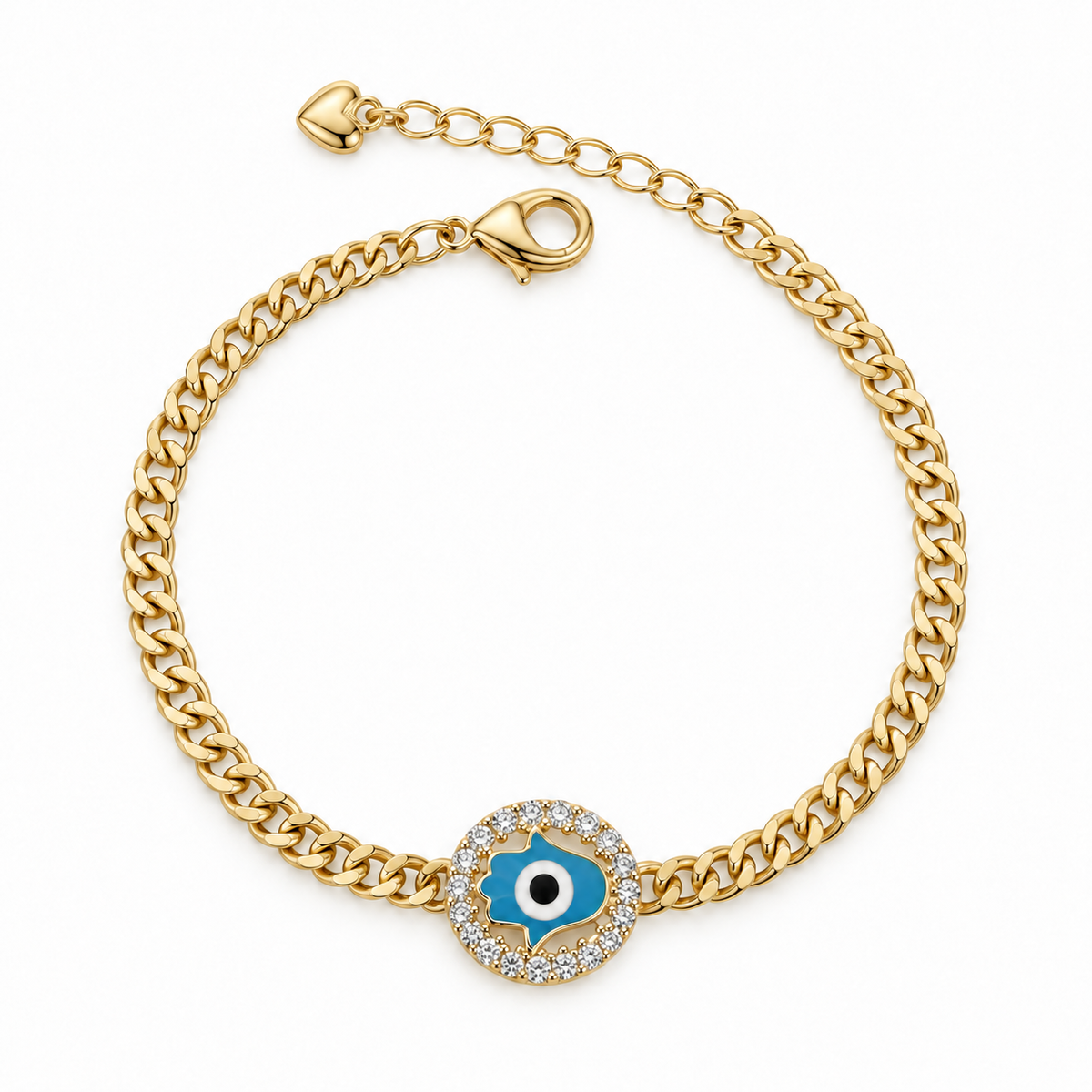 Hamsa Evil Eye Chain Bracelet – Protection with a Luxe Touch ✨
