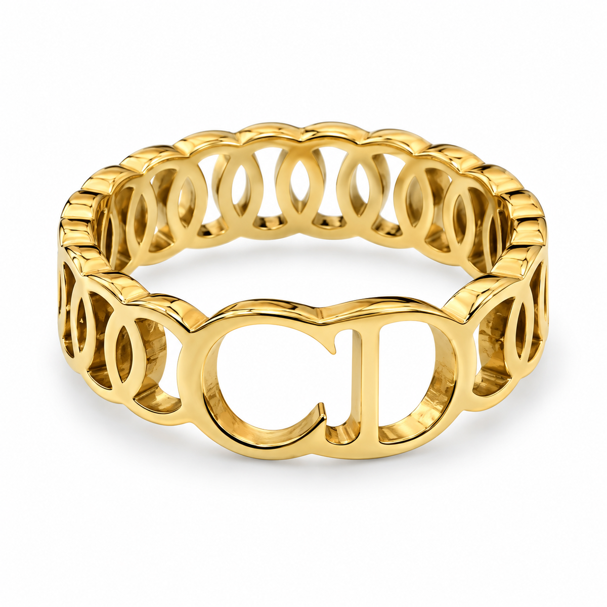 S.steel Luxury Cut-Out Ring – 18K Gold-Plated CD