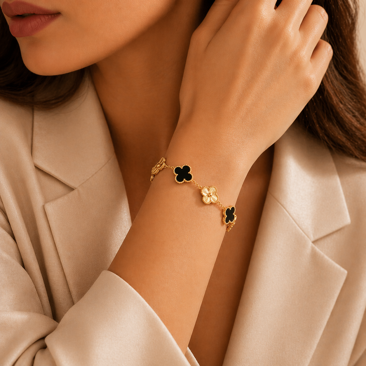 Vip vancleef hybrid Bracelet – 18K Gold-Plated & Colorful Charm Variants