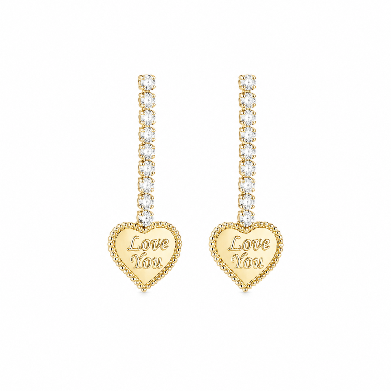 Love You Heart Drop Earrings