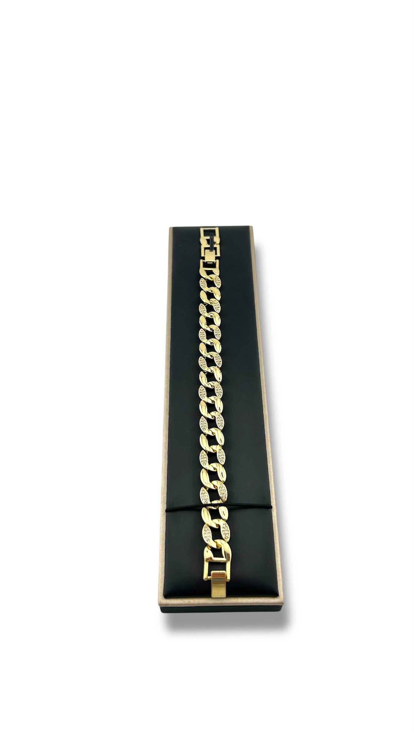 Bold Luxe Bracelet – Gold Cuban Ice"