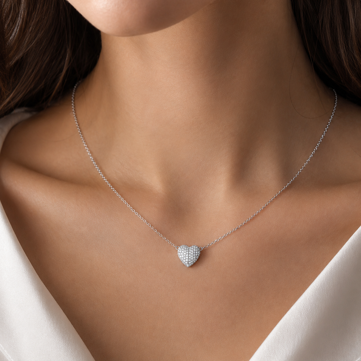 Magnetic Heart – pave Necklace | Poshewix – view 5
