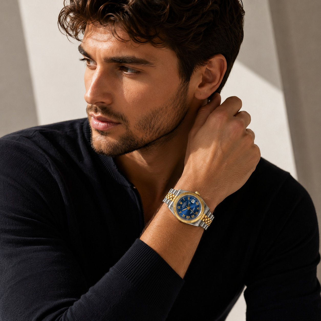 Rolex Oyerpetual Datejust – Two-Tone Gold & Silver Bracelet with Blue Roman Dial