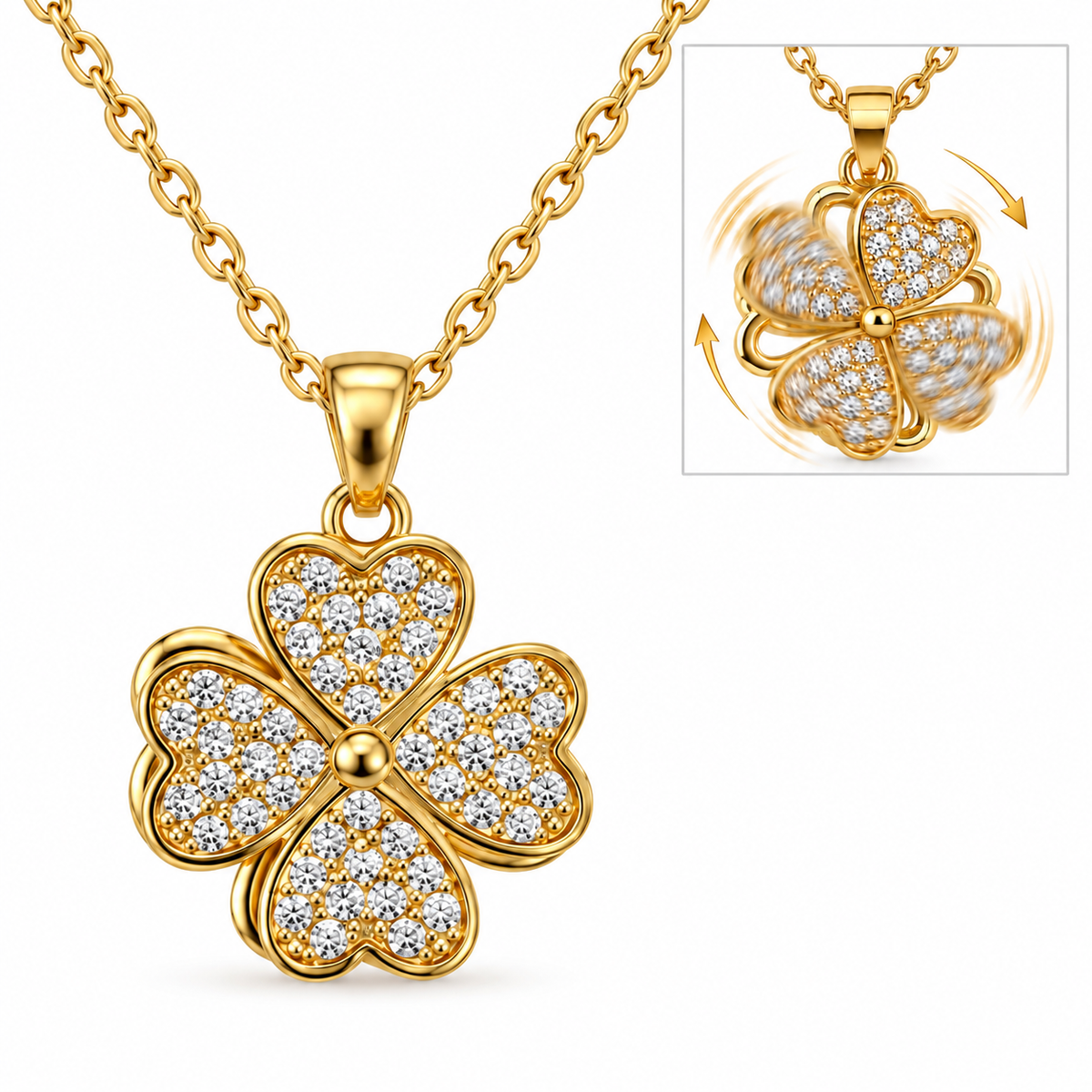 Lucky spinner Clover Necklace