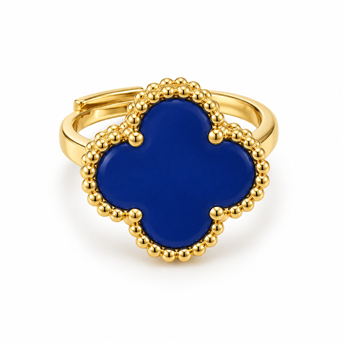 Clover Ring – Deep Blue Elegance
