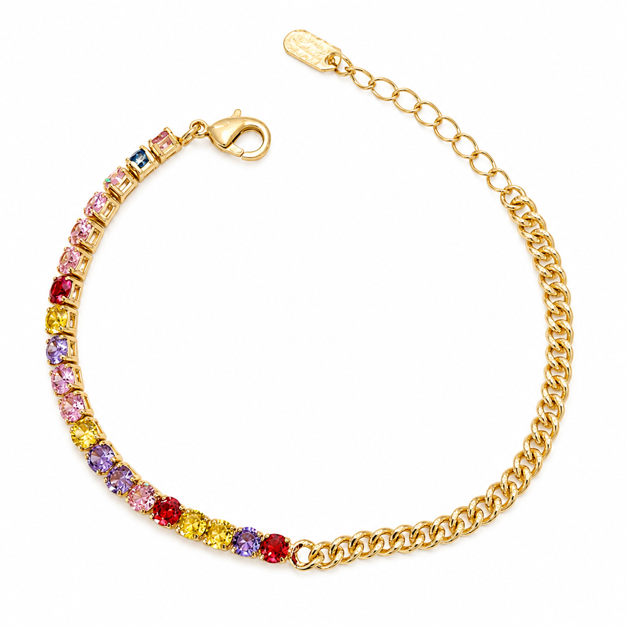 Golden Rainbow Gemline Bracelet