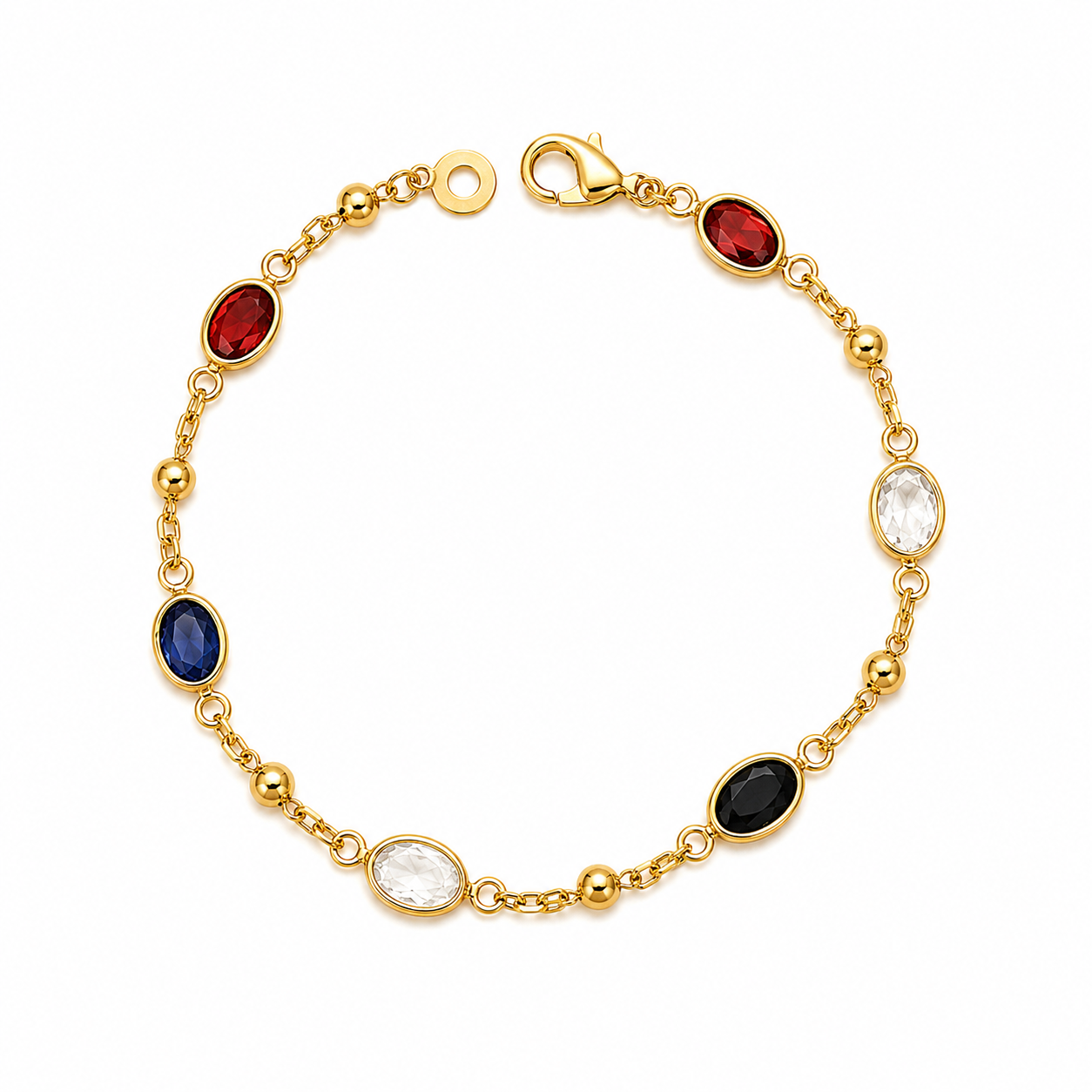 Multicolor Oval Stone Bracelet