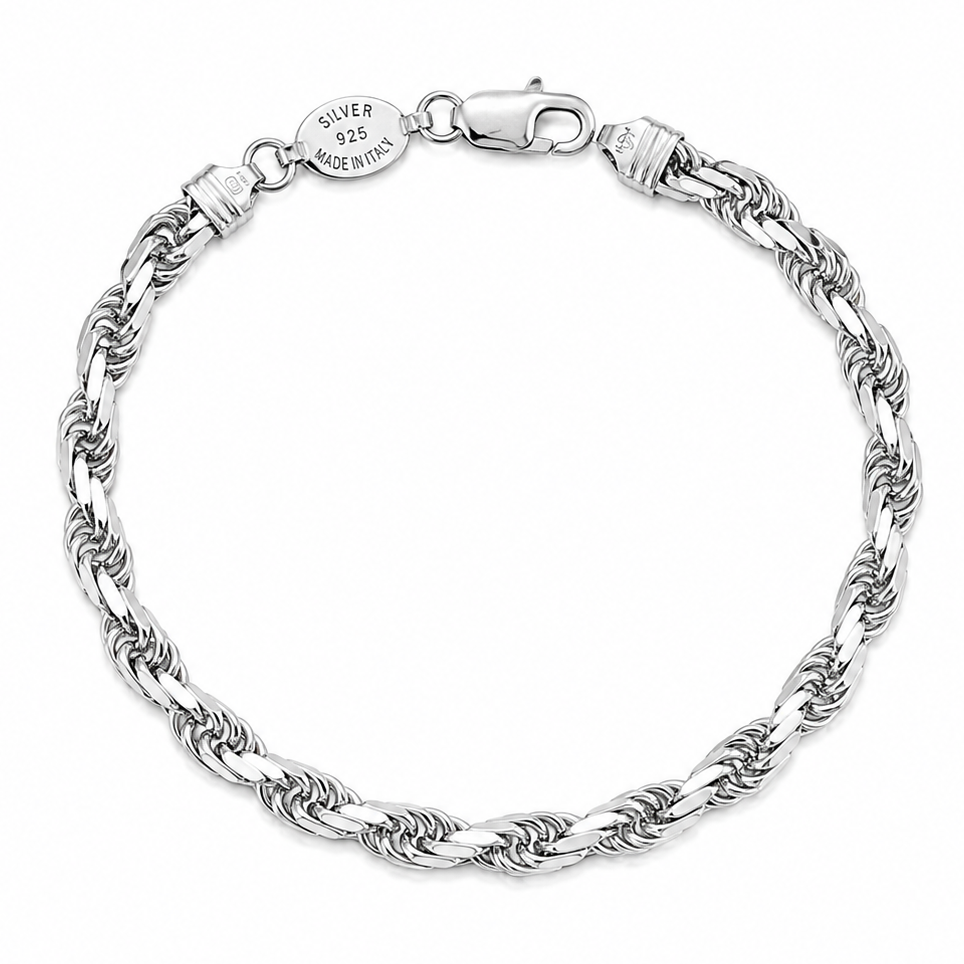 Silver 925 CORDA Chain bracelet(29.4gram/22cm/6mm) | Poshewix