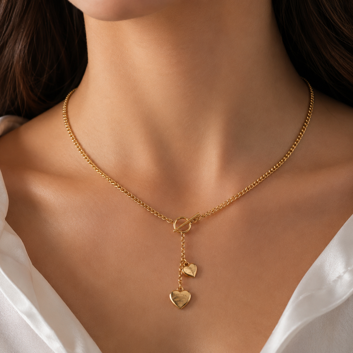 Stainless steel Drop Heart Necklace | Poshewix – view 2