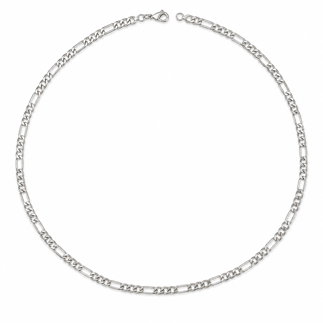 Classic Figaro Chain Necklace – Men’s Silver(45cm)