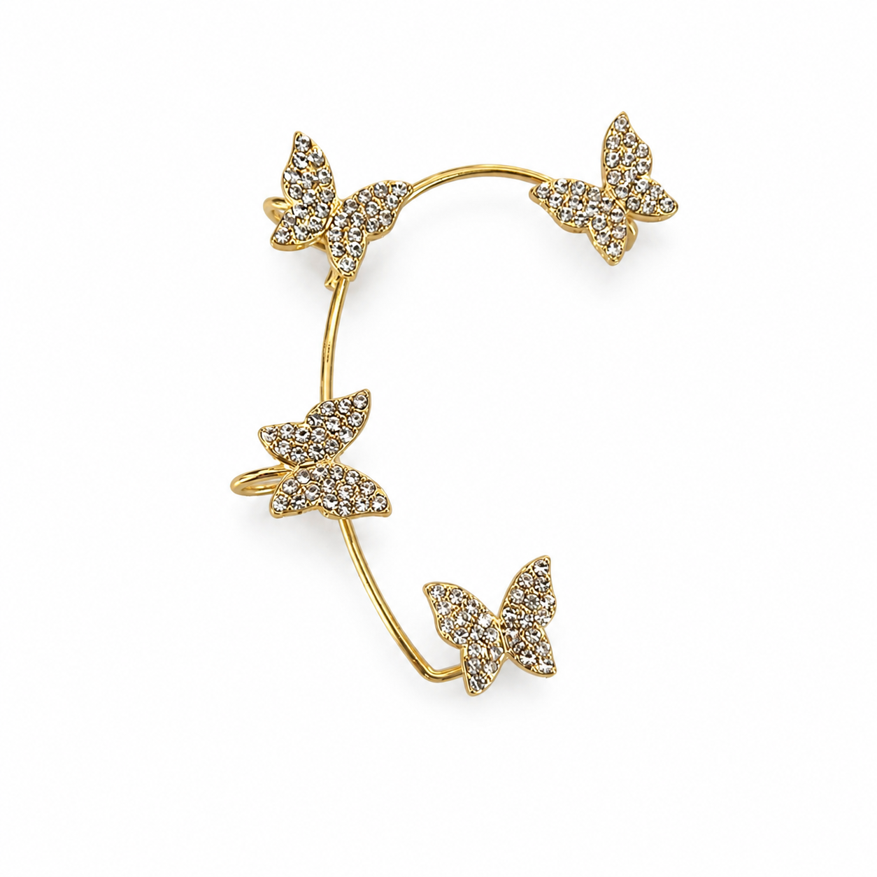Crystal Butterfly Ear Cuff – Single Ear
