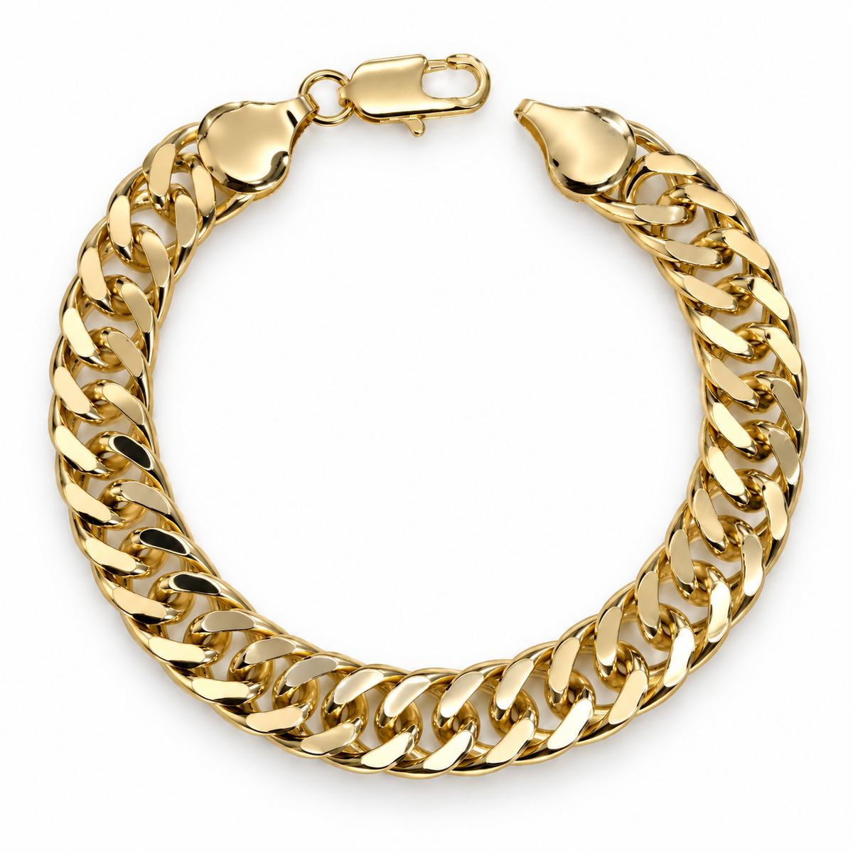 Flat Cuban chain Link Bracelet Collection – Multiple Widths